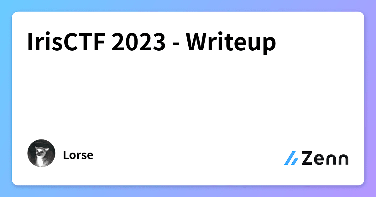 IrisCTF 2023 - Writeup